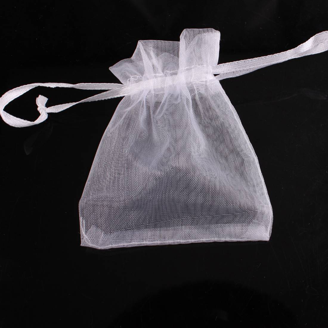 2 Colors Hot Sale 70*90mm Nice Organza Drawstring Bag Clear Gift bags